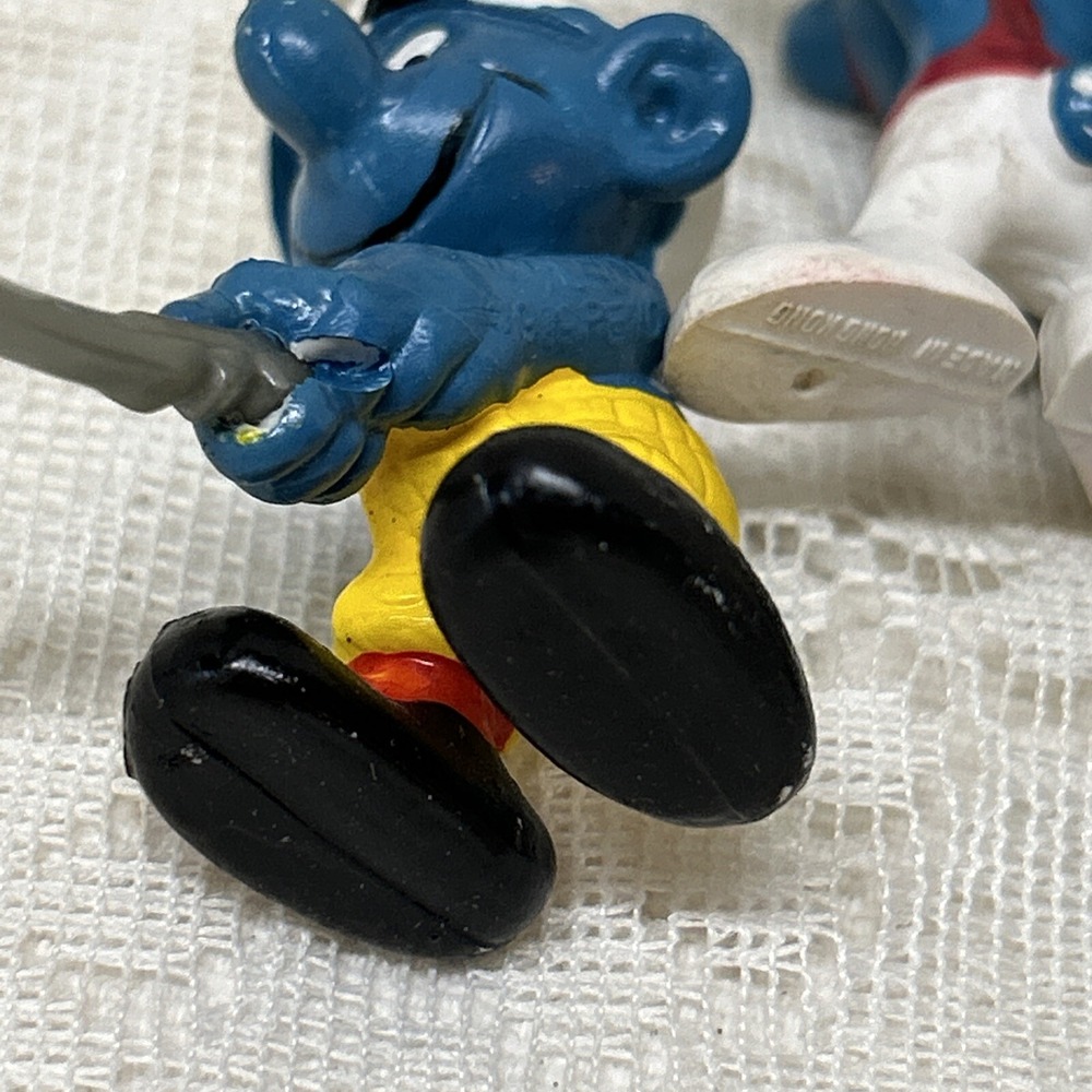 Peyo Schleich Smurf‎ PVC 4 Figures Sports Hang Glider Karate Golf Weight Lifter - Picture 7 of 11